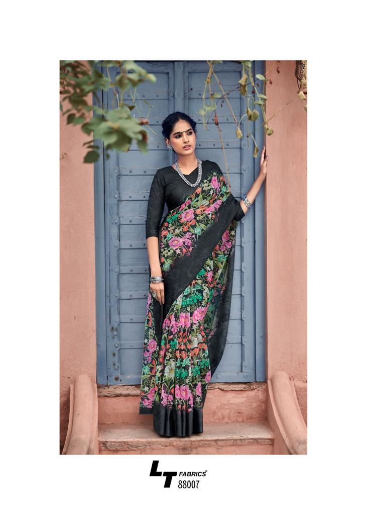 Lt Chitralekha Fancy Ethnic Wear Printed Georgette Designer Saree Collection